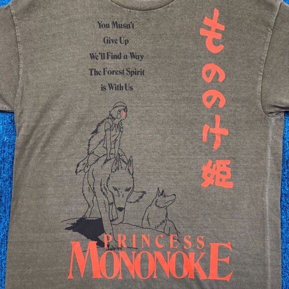 Studio Ghibli Green/Khaki Princess Mononoke Movie T-Shirt Size Large - Picture 2 of 4